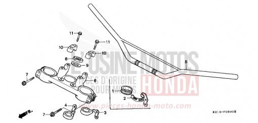 HANDLE PIPE/TOP BRIDGE XR250RN de 1992